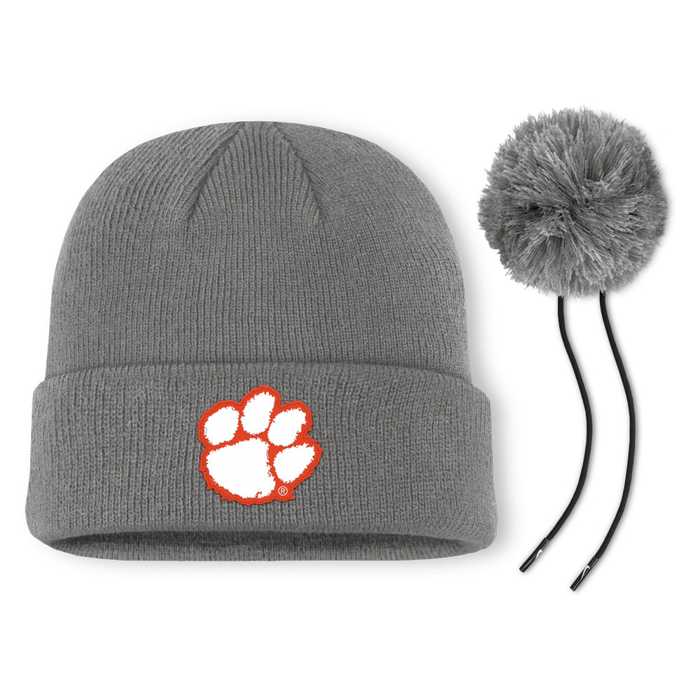 Clemson Nike Peak Paw Cuff Beanie - DK GREY