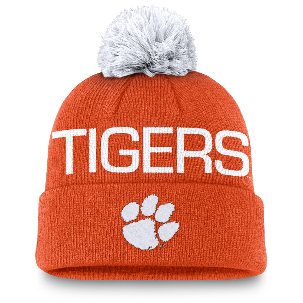 Clemson Nike Peak Tigers Pom Beanie - ORANGE
