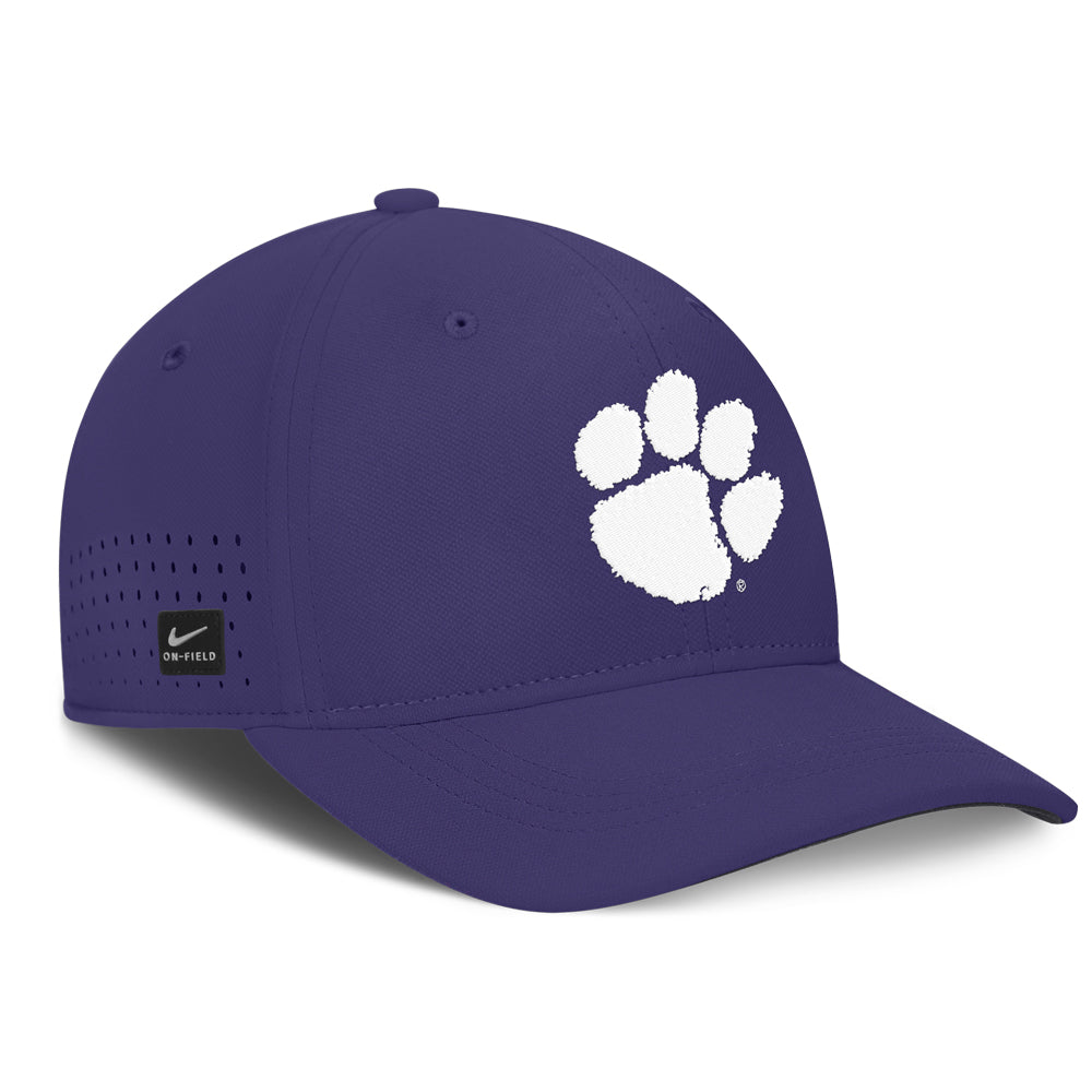 Clemson Nike Practice AeroBill Stretch-Fit Cap - PURPLE
