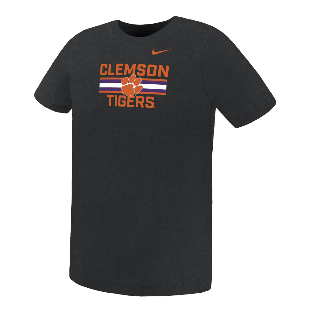Clemson Nike Preschool Helmet Stripe Tee - BLACK