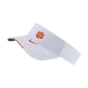 Clemson Nike Sideline Aerobill Visor - WHITE