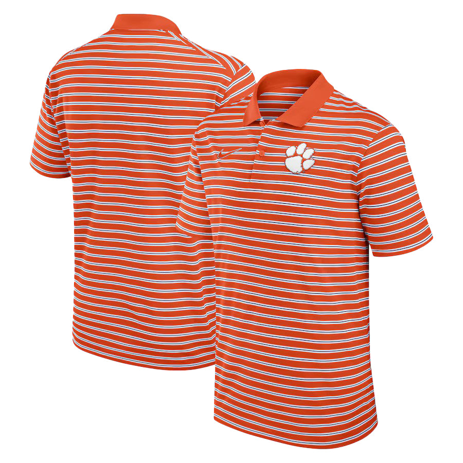 Clemson Nike Stripe Polo - ORANGE