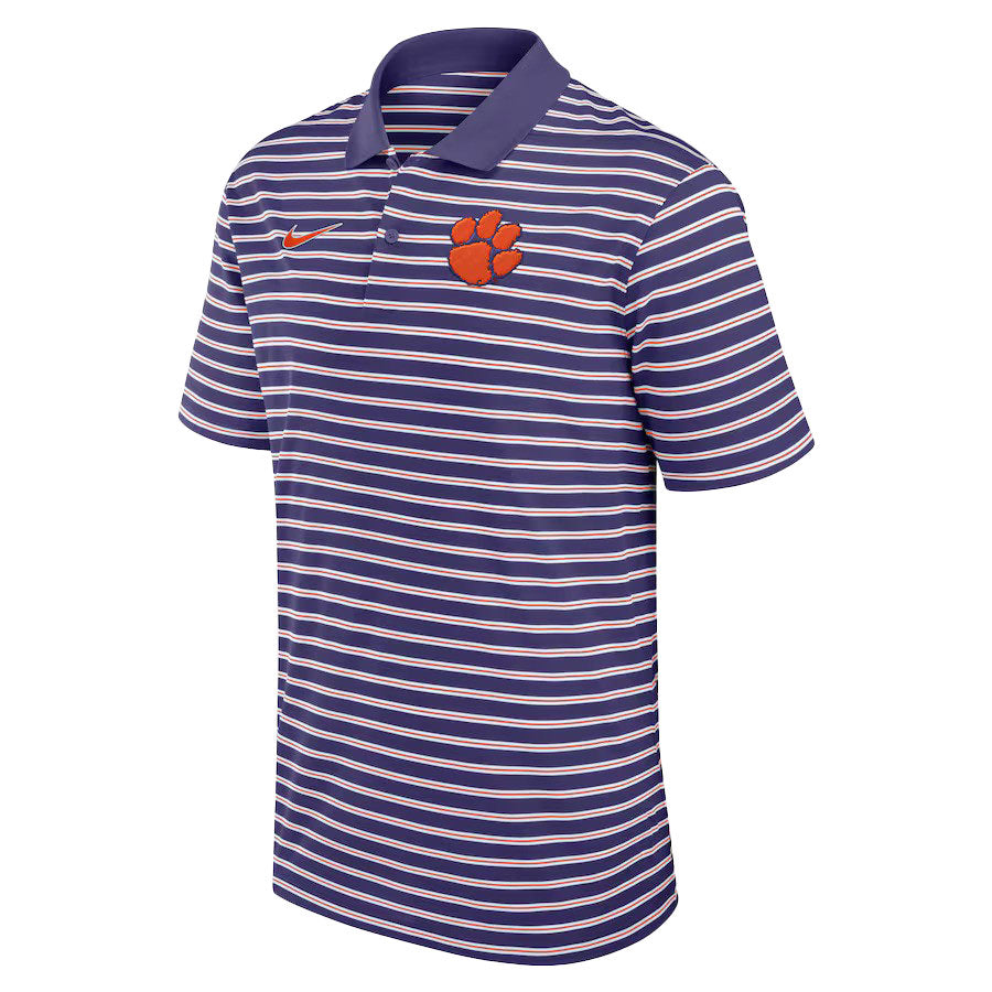 【M】NIKE ポロシャツ クレムソン大学 Clemson パープル Clemson Nike Stripe Polo