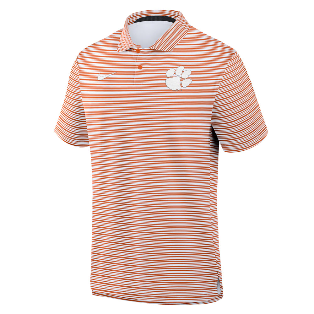 Clemson Nike Striped Vapor Polo - ORANGE