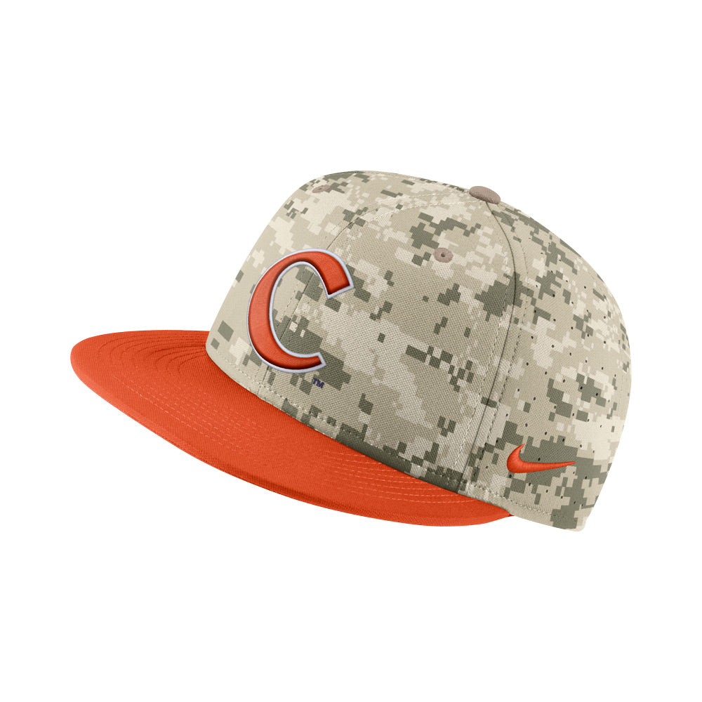 Clemson Nike Team Baseball Hat - CAMO/ORANGE