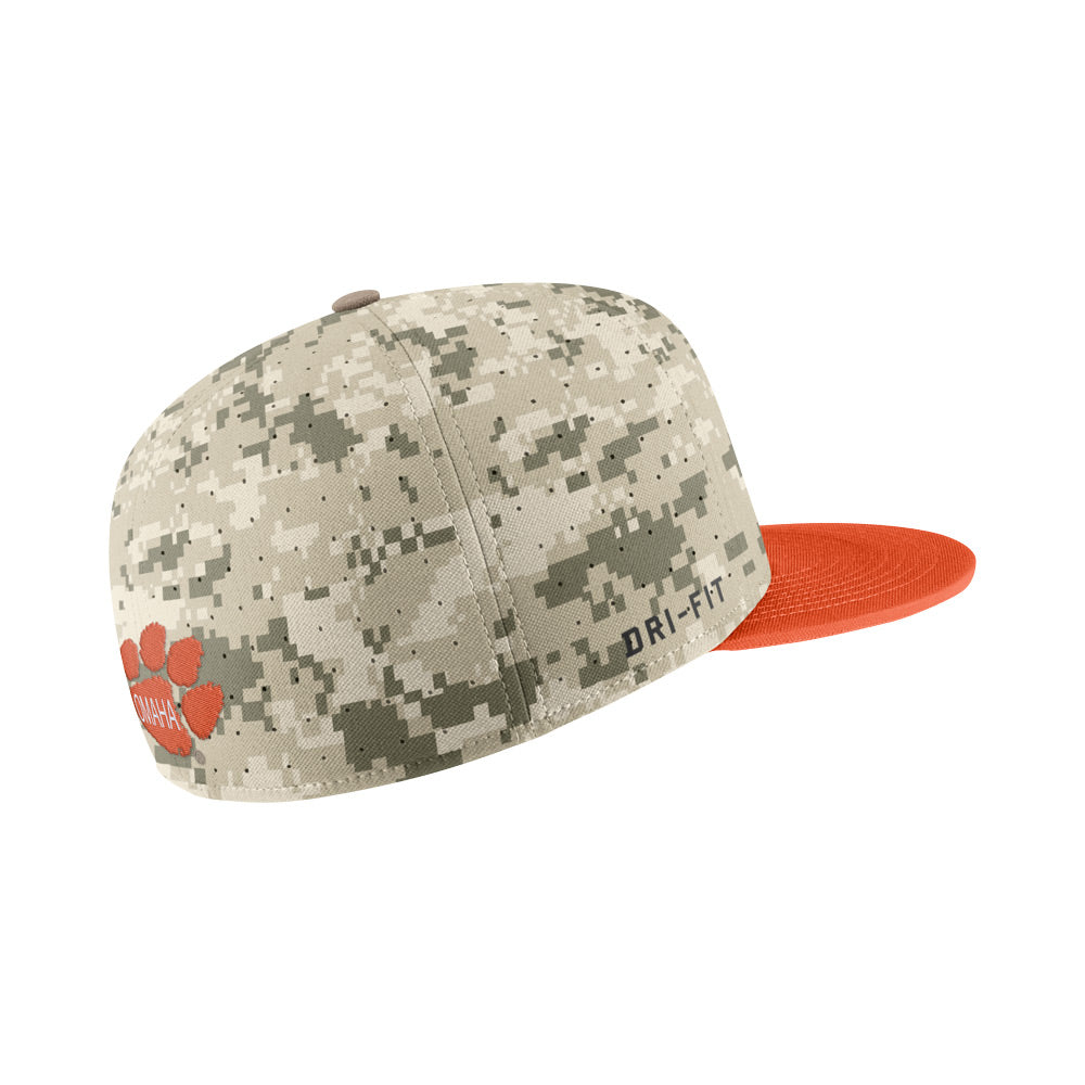 Clemson Nike Team Baseball Hat - CAMO/ORANGE