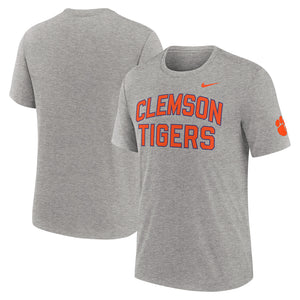 Clemson Nike Tri-Blend 2-Hit Block Tee - MD GREY