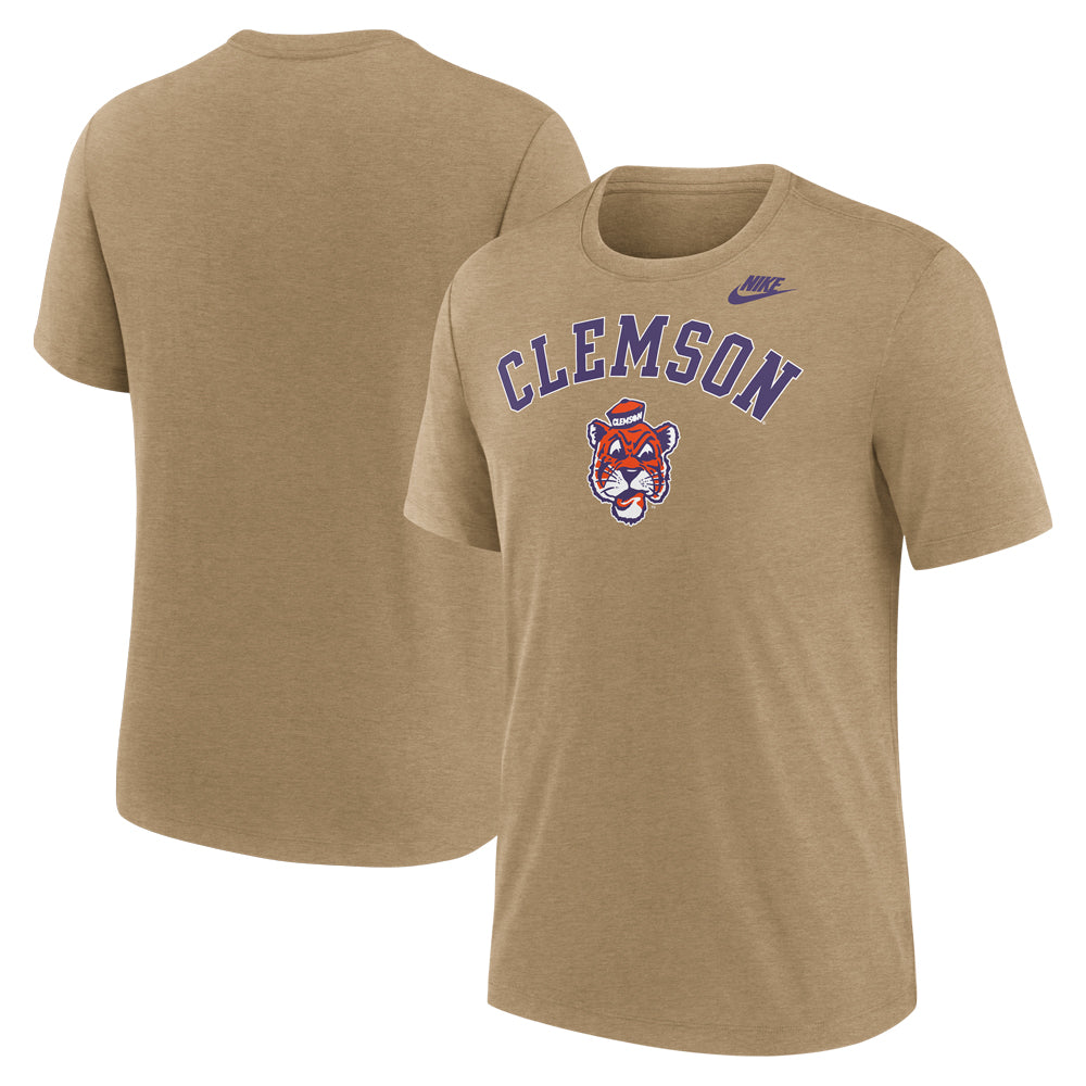 Clemson Nike Triblend Legacy Arch Tee - TAN