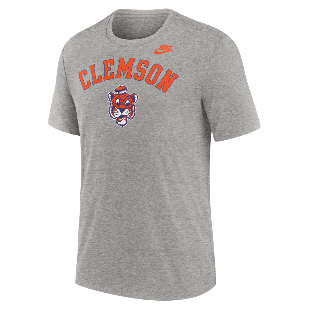 Clemson Nike Triblend Legacy Arch Tee - MD GREY