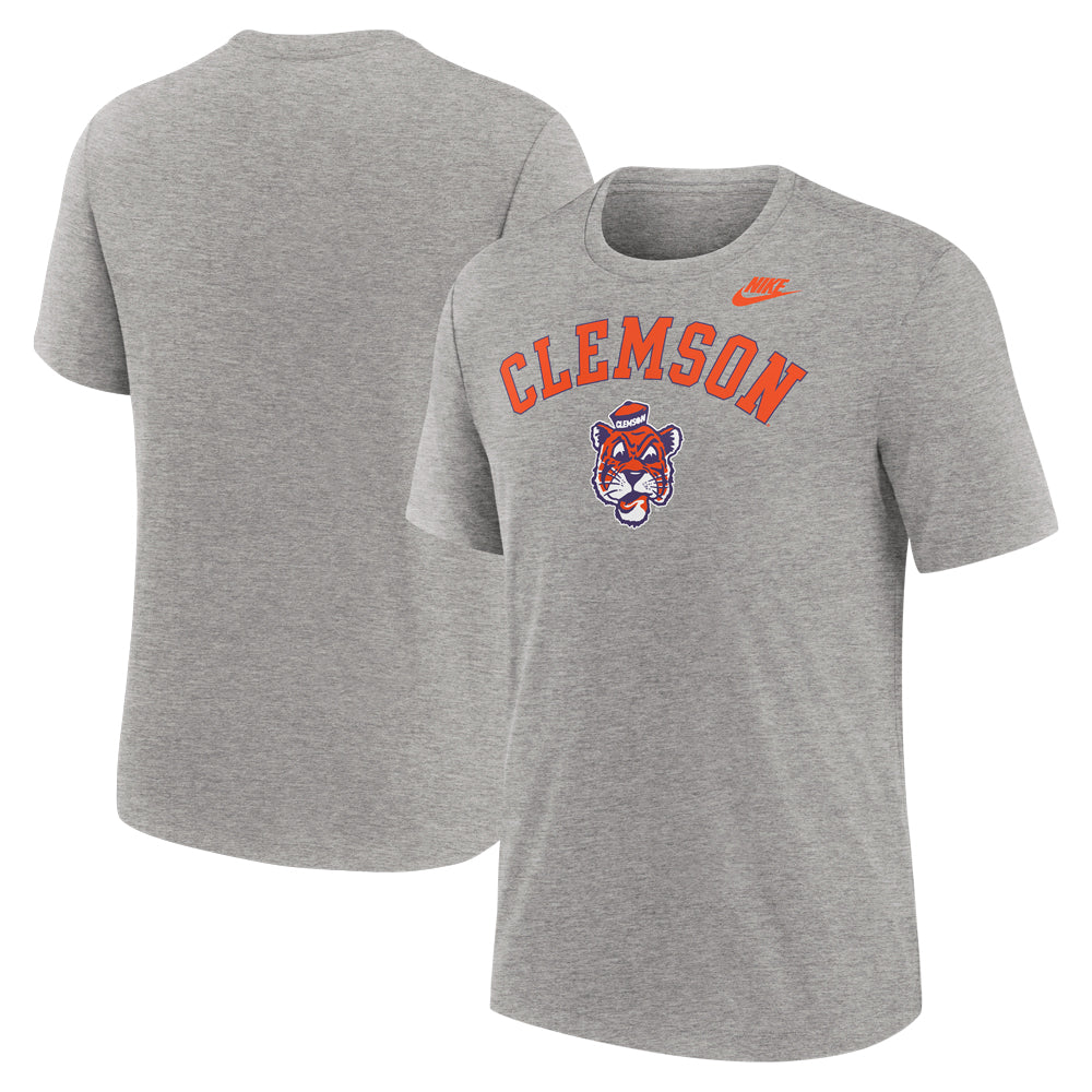 Clemson Nike Triblend Legacy Arch Tee - MD GREY