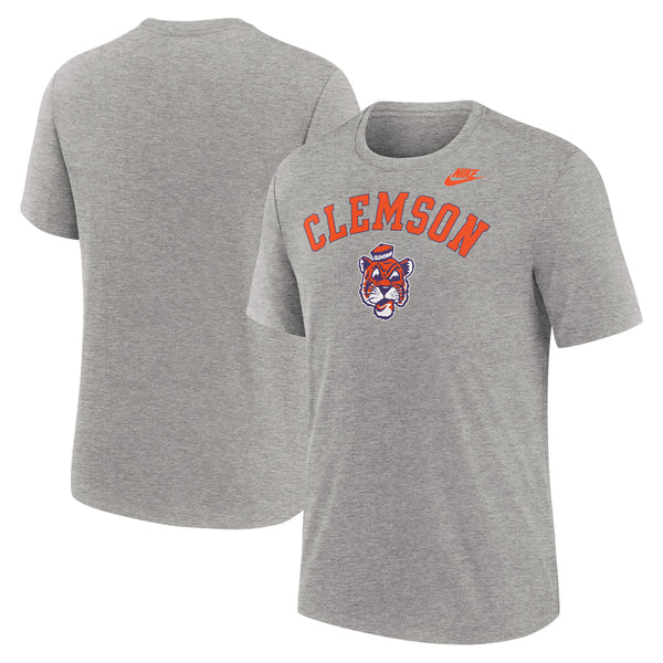 Clemson Nike Triblend Legacy Arch Tee - MD GREY