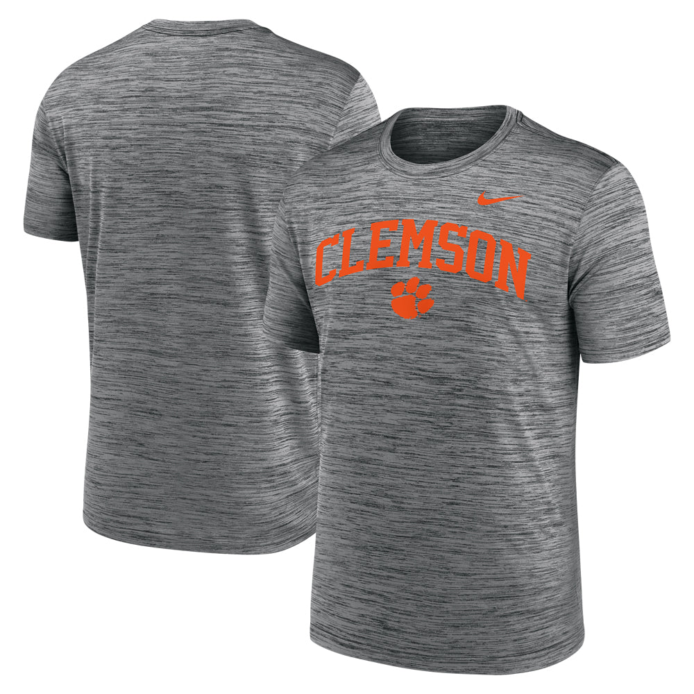Clemson Nike Velocity Arch Logo Tee - DK GREY