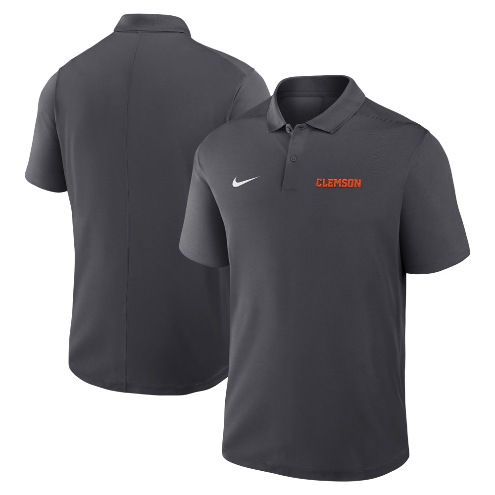 Clemson Nike Victory Wordmark Polo - DK GREY