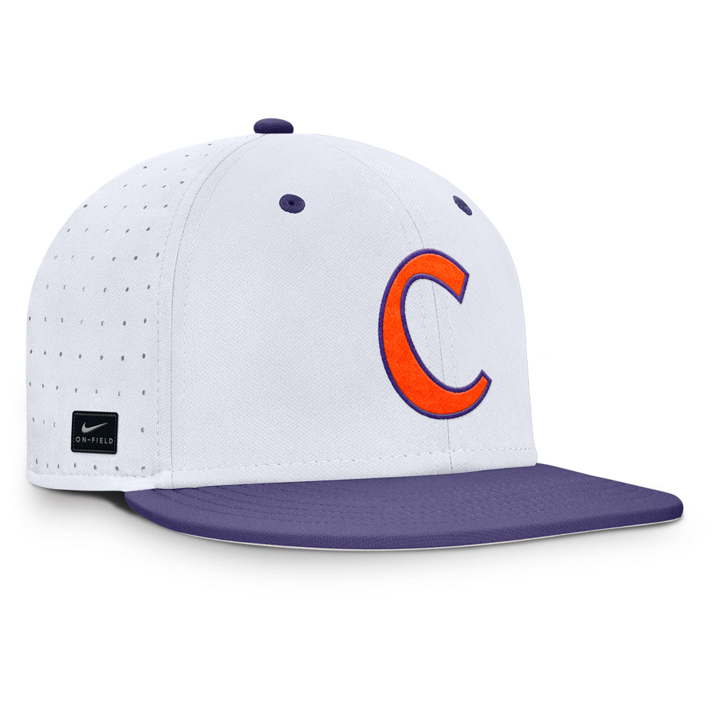 Clemson Nike White and Purple Team Baseball Hat - WHITE/PURPLE