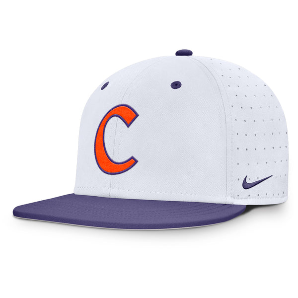 Clemson Nike White and Purple Team Baseball Hat
