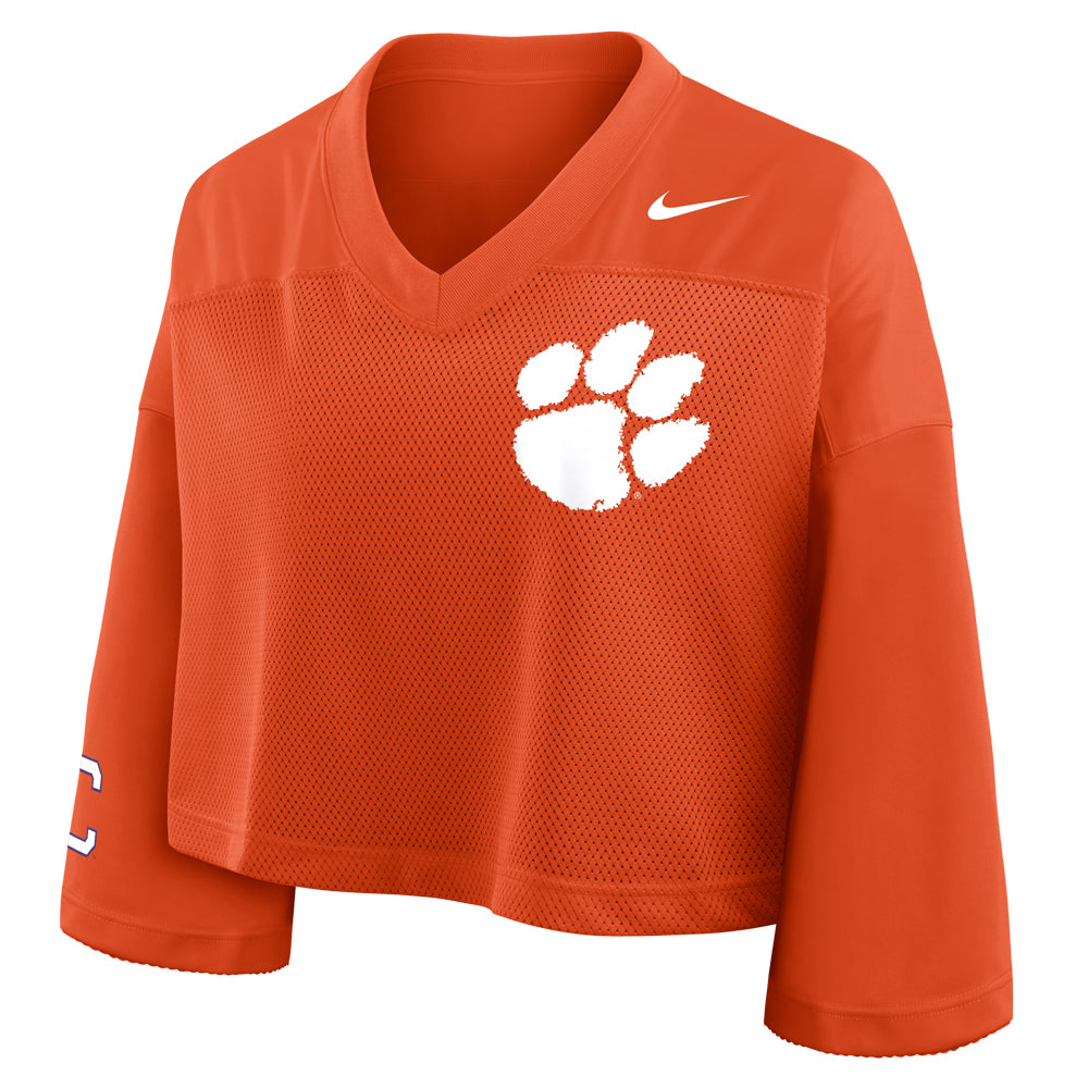 Clemson Nike Women's Cropped Jersey - ORANGE