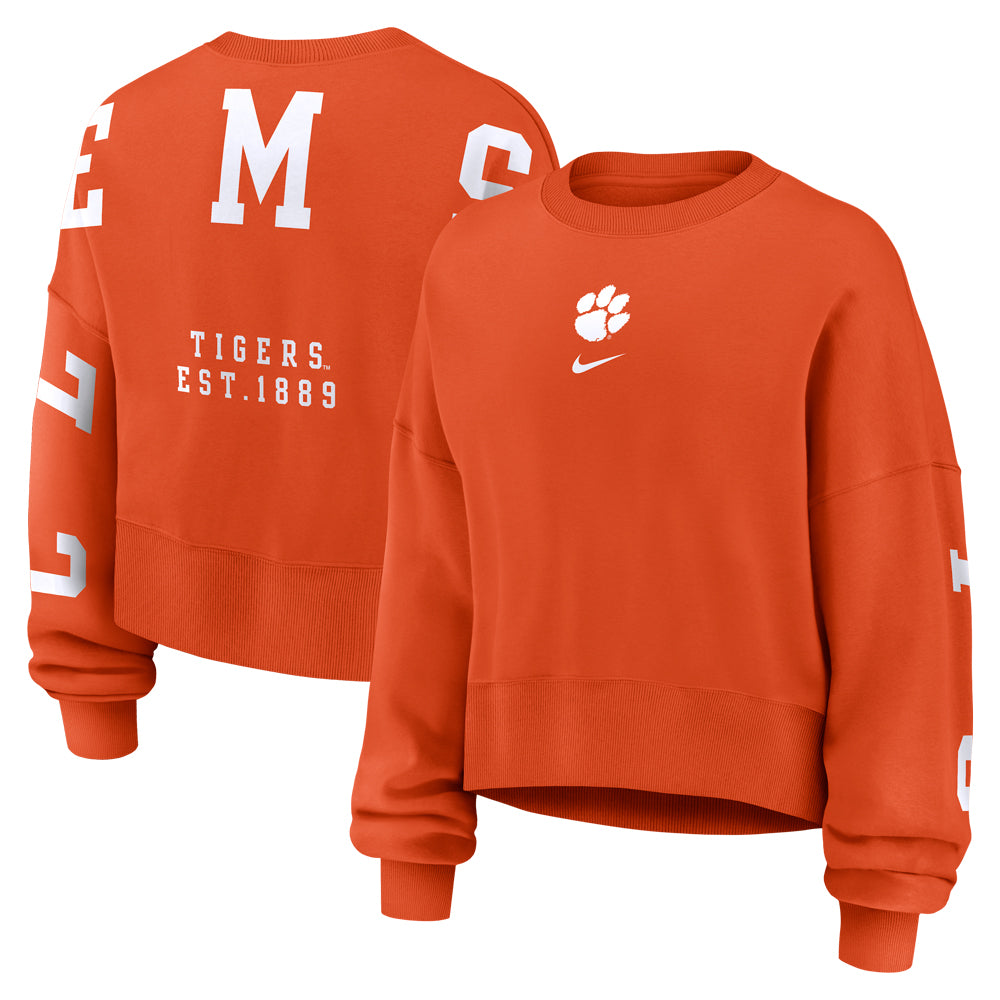 【みき】 Americana College C/N Sweat Clemson Nike Women's Phoenix 2-Hit Crew