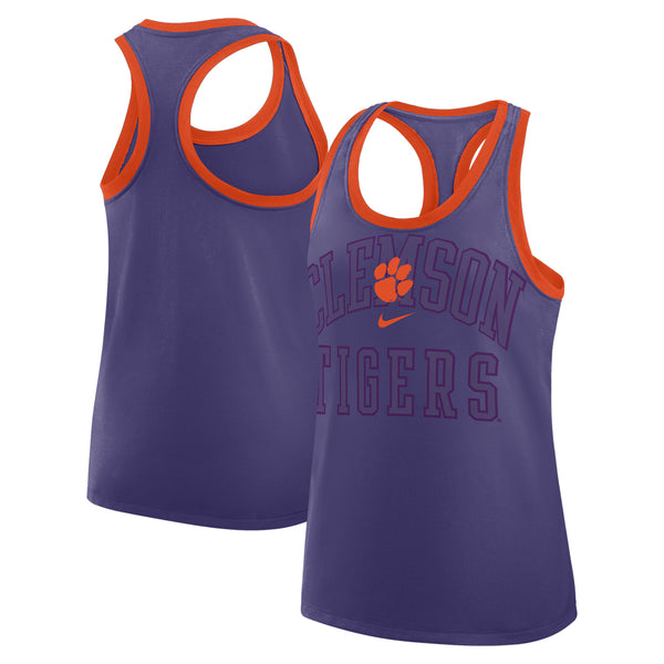 Clemson Nike Women's Racerback Shadow-Print Tank - PURPLE