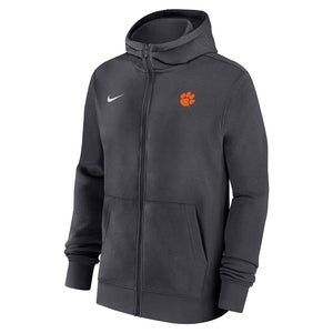 Clemson Nike Youth Club Team Issue Full-Zip Hoodie - DK GREY
