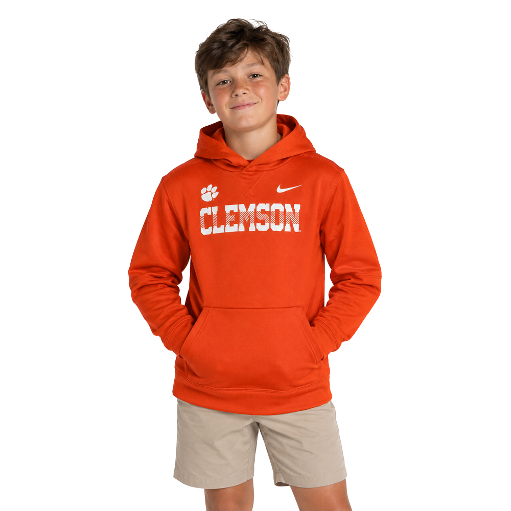 Clemson Nike Youth Kinetic Therma-FIT Hoodie - ORANGE