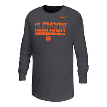Clemson Nike Youth Long Sleeve Kinetic Tee - DK GREY