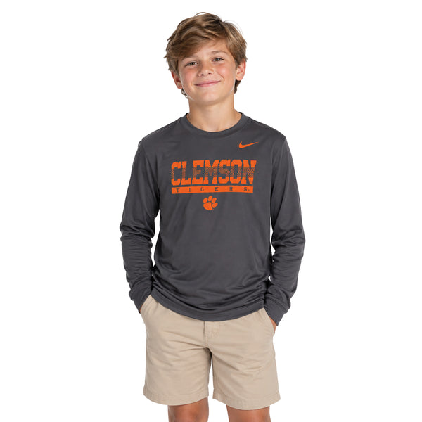 Clemson Nike Youth Long Sleeve Kinetic Tee
