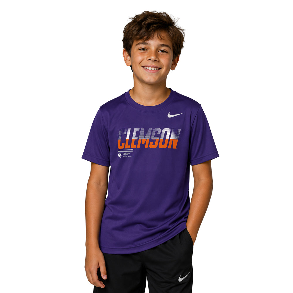 Clemson Nike Youth Gameday Legend Dri-FIT Tee - PURPLE