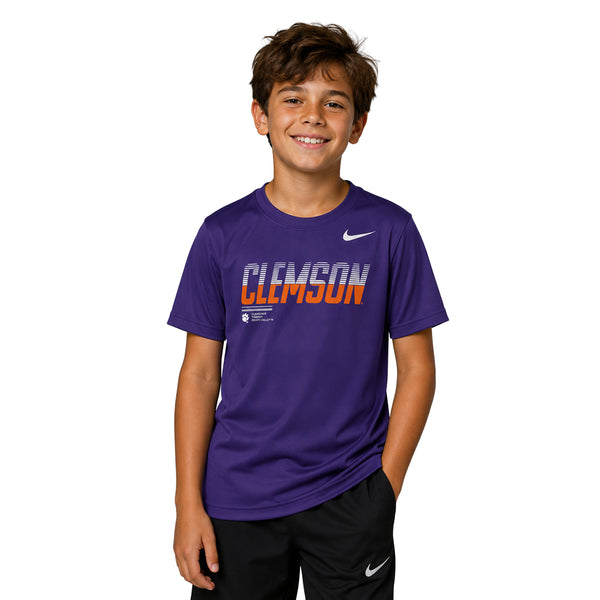 Clemson Nike Youth Gameday Legend Dri-FIT Tee - PURPLE