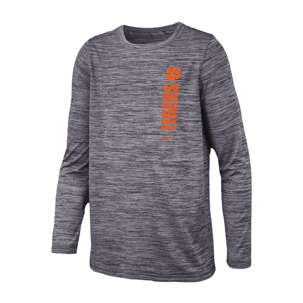 Clemson Nike Youth Team Issue Velocity Long Sleeve Tee