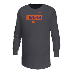 Clemson Nike Youth Tigers Long Sleeve Legend Tee - DK GREY