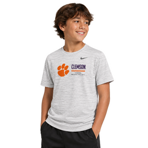 Clemson Nike Youth Velocity Sideline Tee - LT GREY