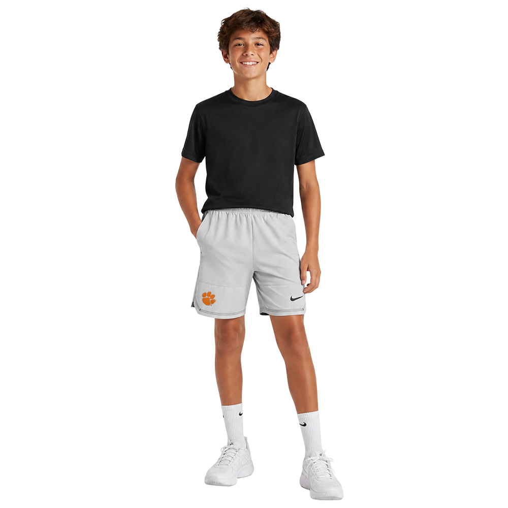 Clemson Nike Youth Woven Pocket Short - LT GREY