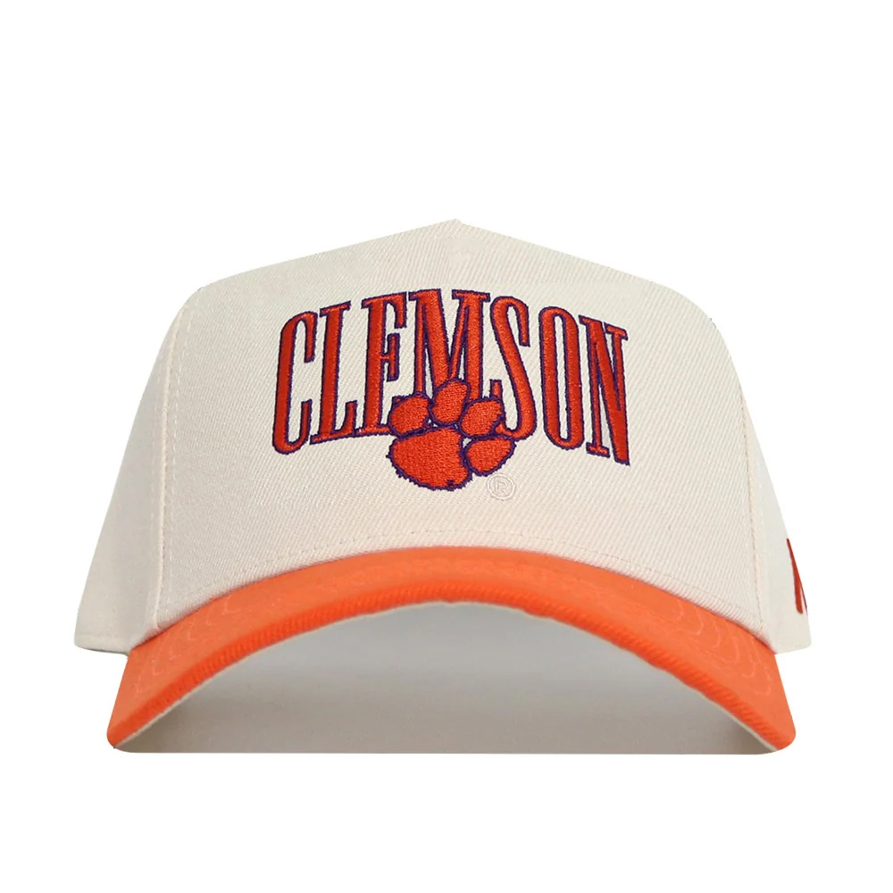 Clemson No Rivals Retro Block Clemson Cap - WHI/ORG