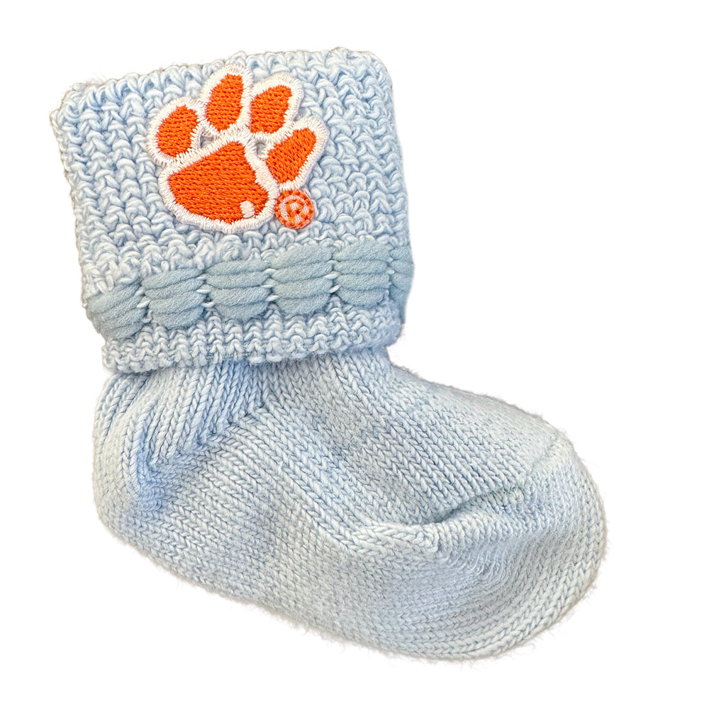 Clemson Non-Kick Off Booties - LT BLUE