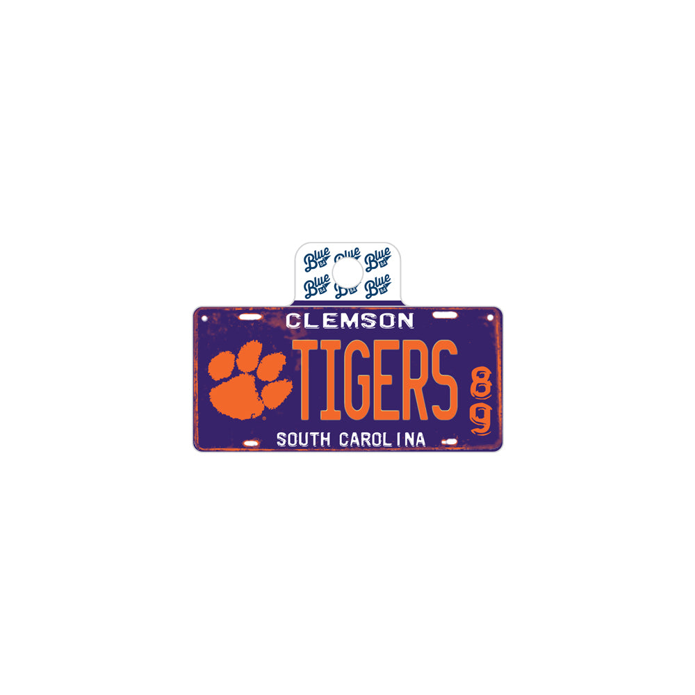 Clemson Old School License Plate Sticker