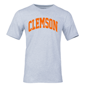 Clemson Orange Arch T-Shirt - LT GREY