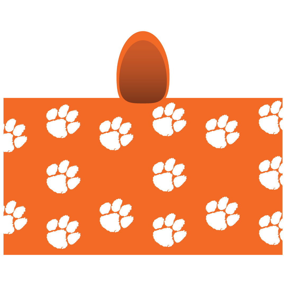 Clemson Orange Paws All Over Poncho - ORANGE