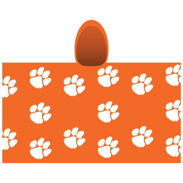 Clemson Orange Paws All Over Poncho - ORANGE