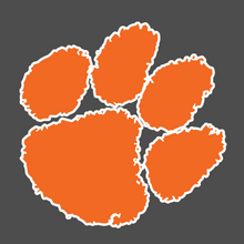 Clemson Outlined Paw Die-Cut Decal - ORANGE