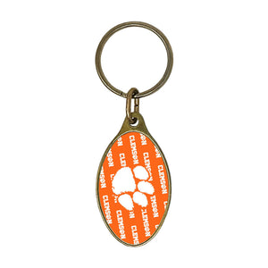 Clemson Oval Metal Key Chain