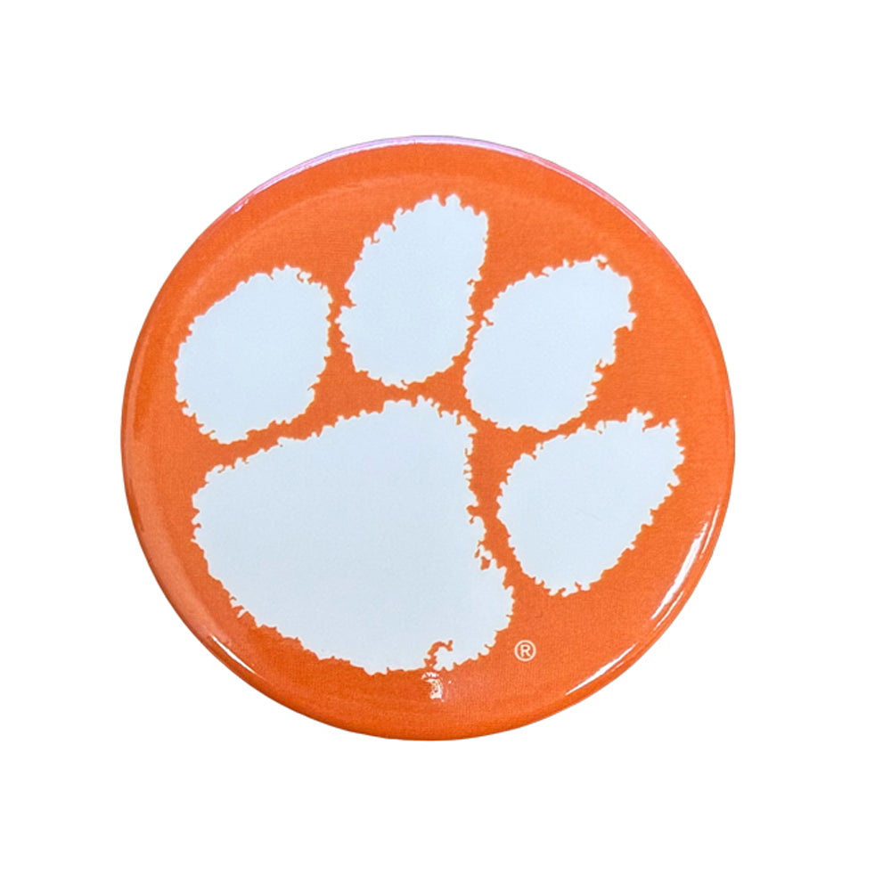 Clemson Paw Button - ORANGE
