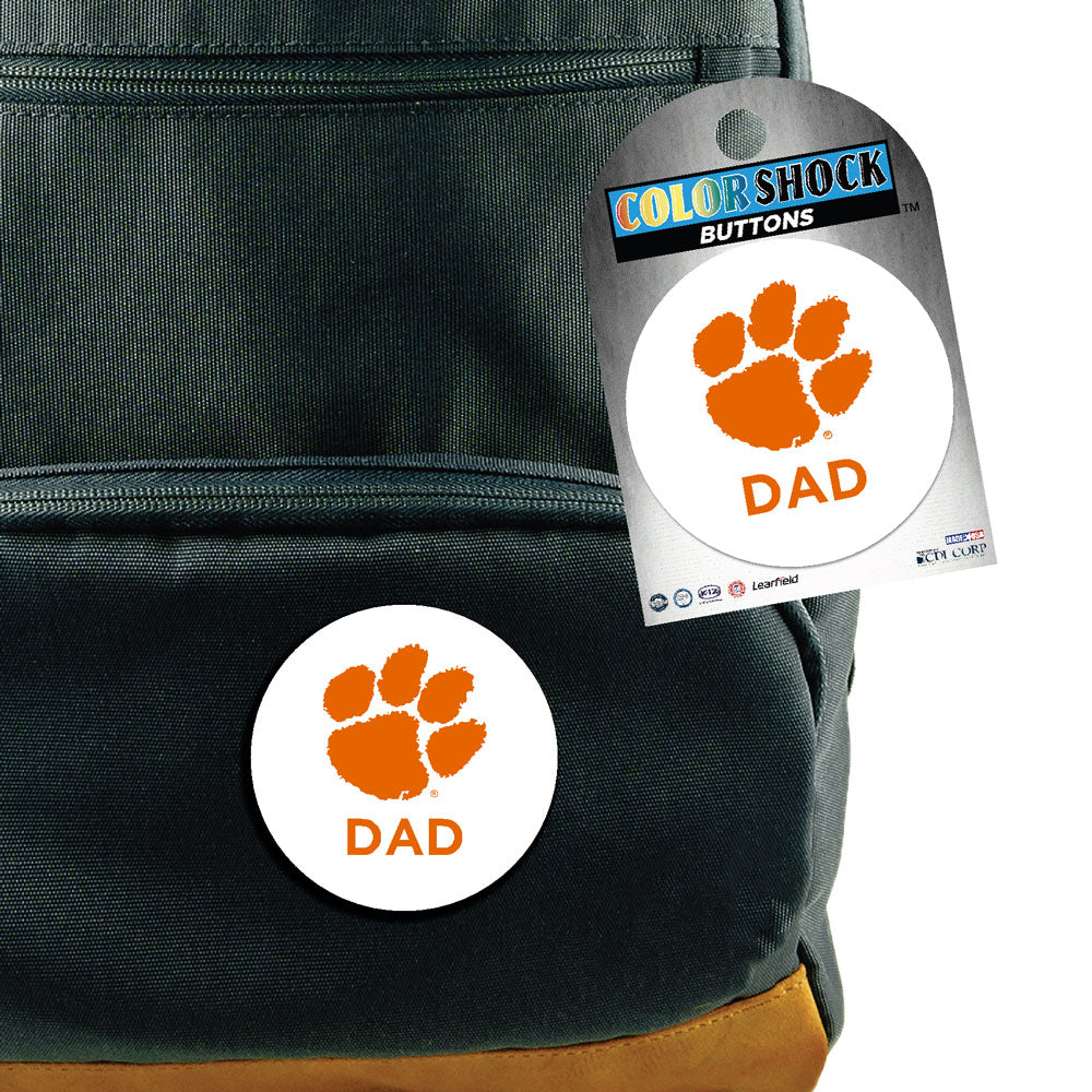 Clemson Paw Dad Button