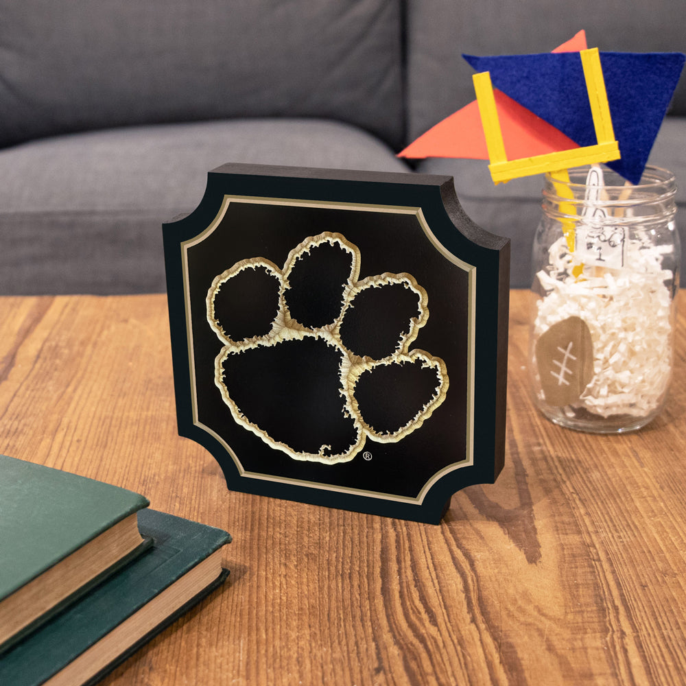 Clemson Paw Desk Plaque