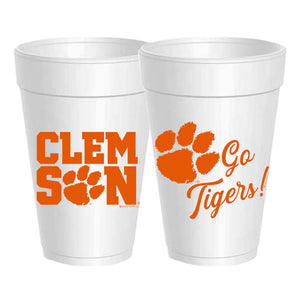 Clemson Paw Go Tigers Foam Cups