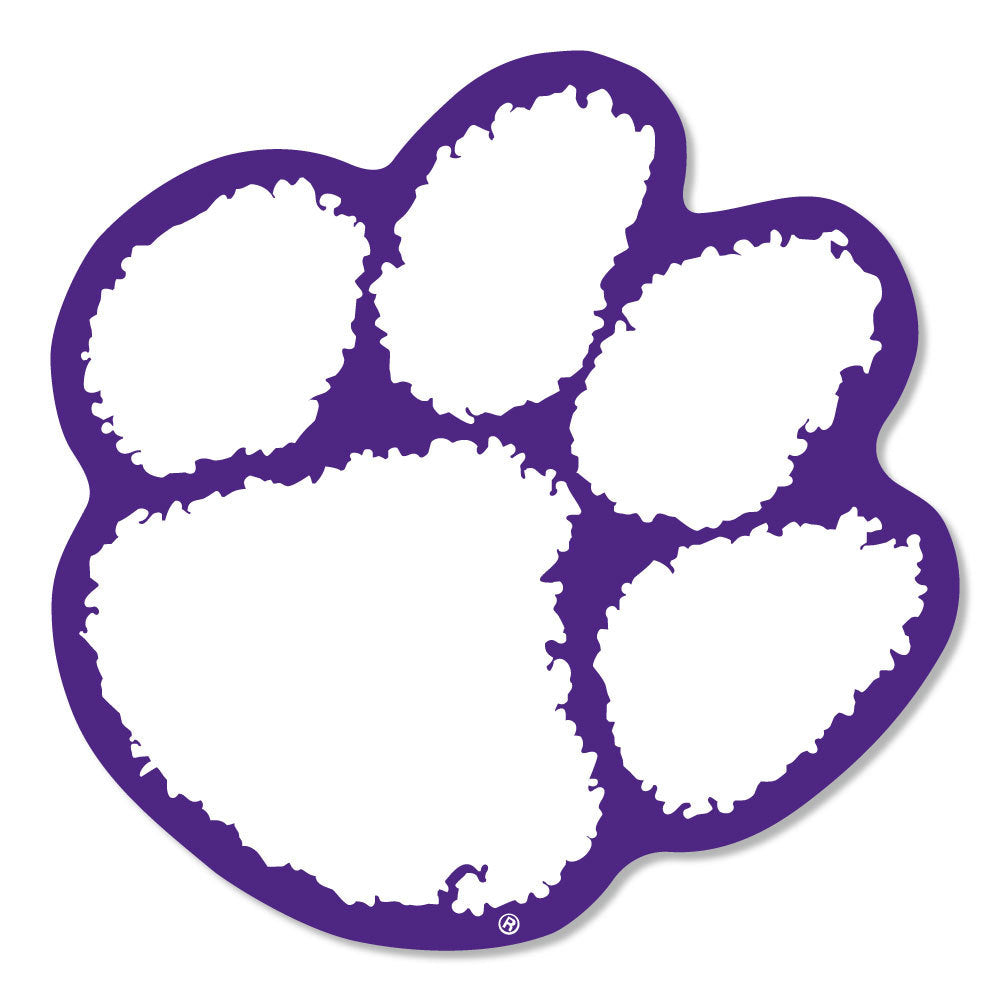 Clemson Paw Magnet - WHITE