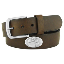 Clemson Paw Medallion Belt - BROWN