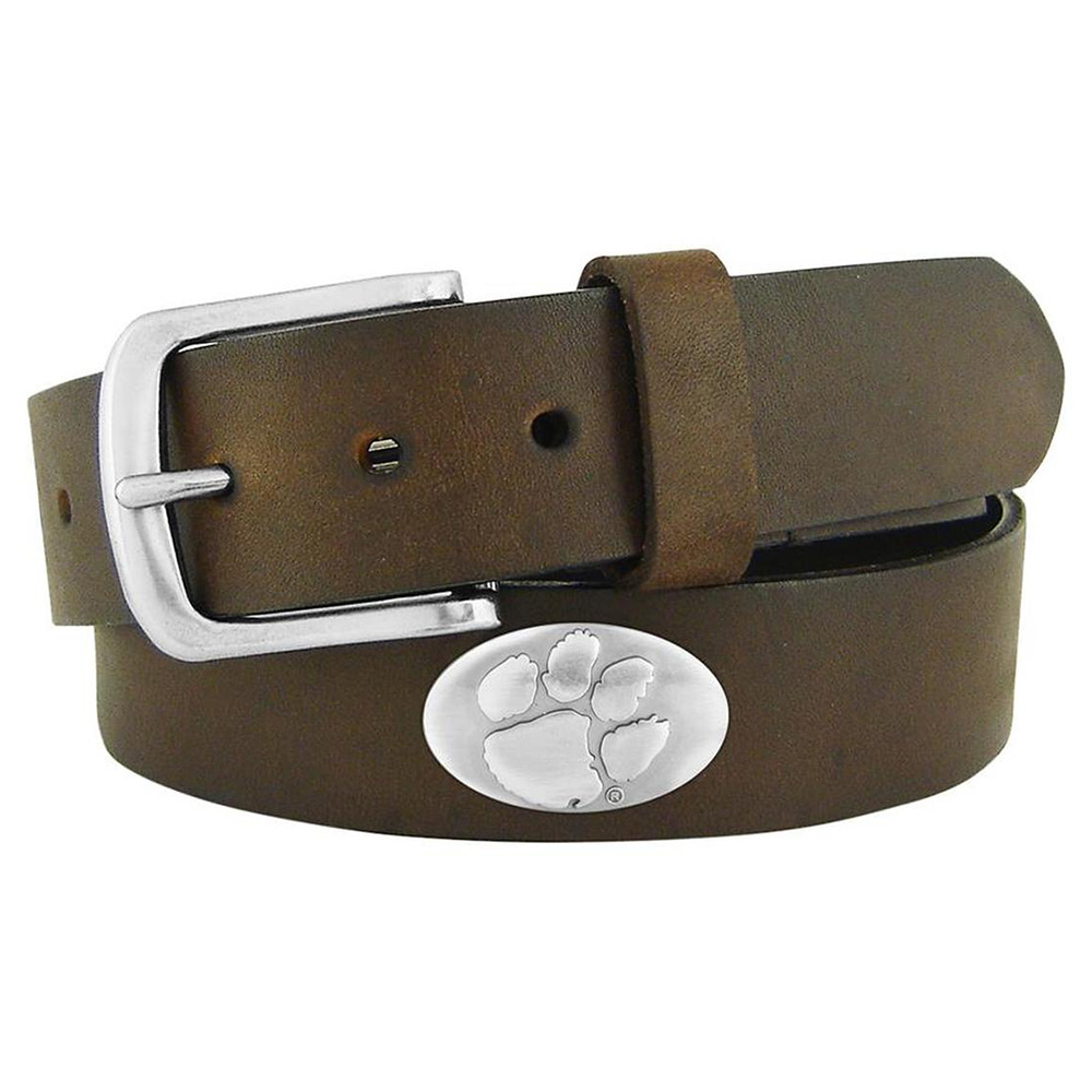Clemson Paw Medallion Belt - BROWN