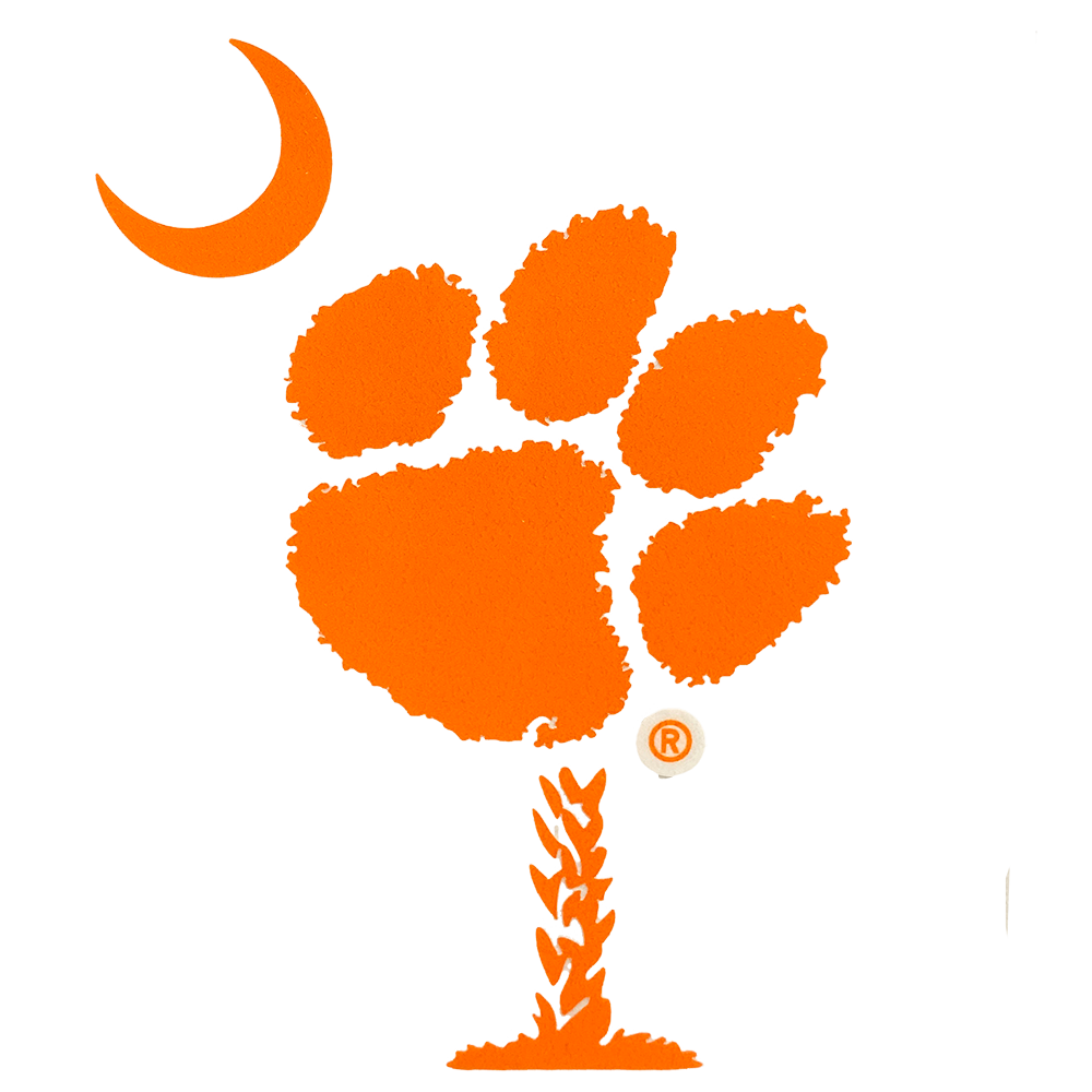 Clemson Paw Palmetto Decal - ORANGE