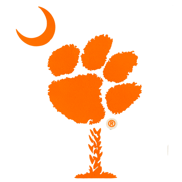 Clemson Paw Palmetto Decal - ORANGE