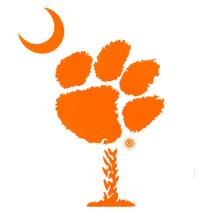 Clemson Paw Palmetto Decal - ORANGE